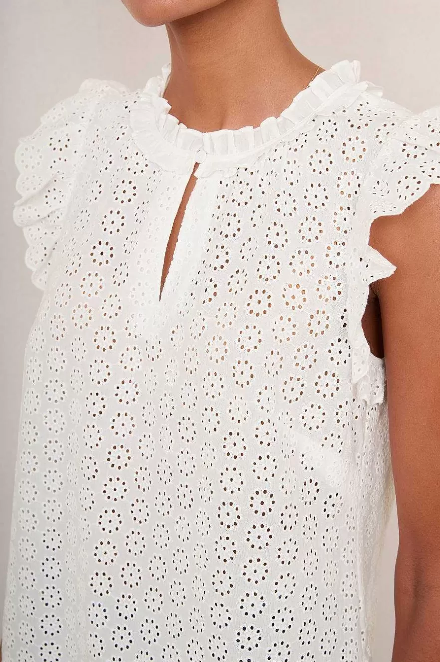 WYSE London Tops-Felicity Top - White Broderie