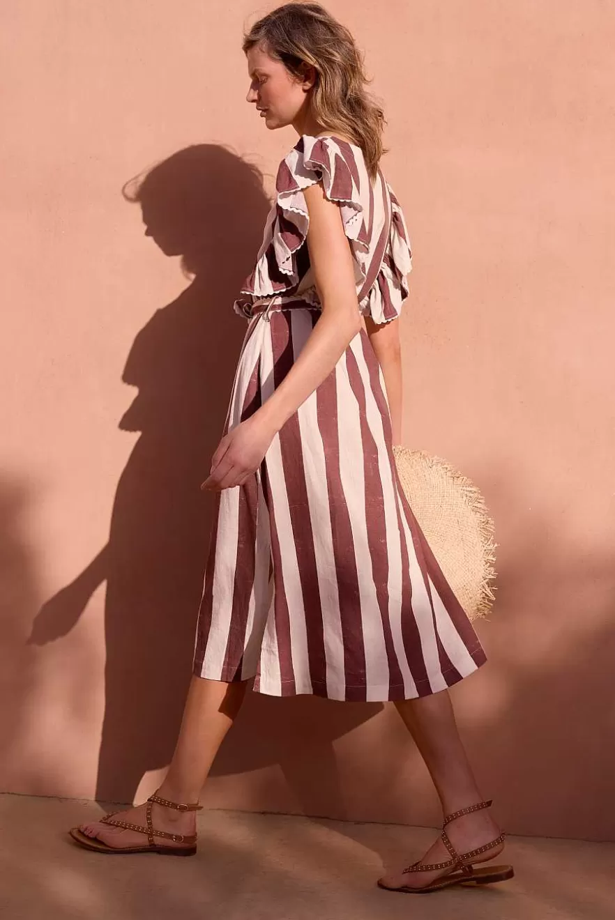 WYSE London Dresses & Jumpsuits-Juni Dress - Ecru/Brick