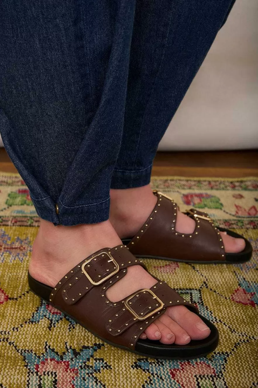 WYSE London Accessories & Shoes-Leila Sandal - Chocolate Brown
