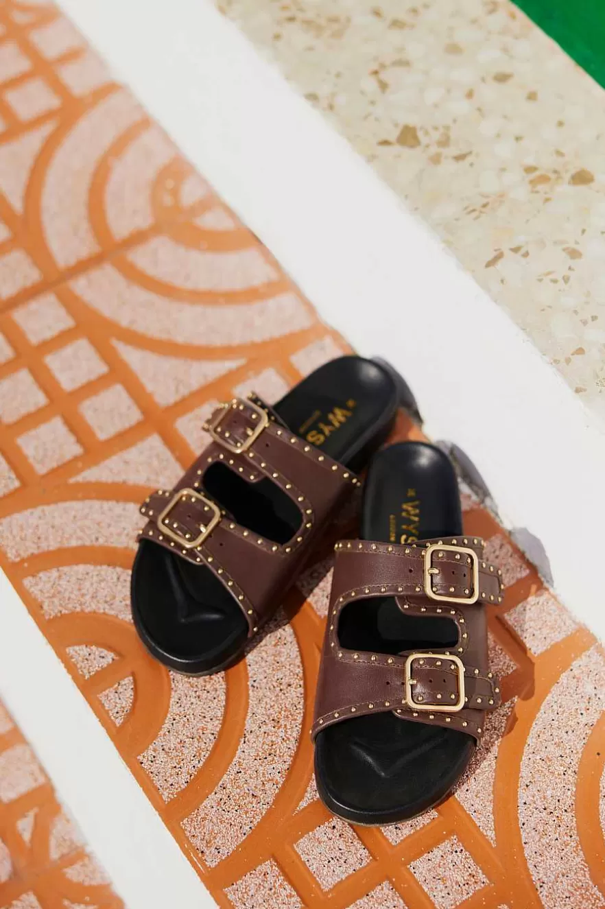 WYSE London Accessories & Shoes-Leila Sandal - Chocolate Brown