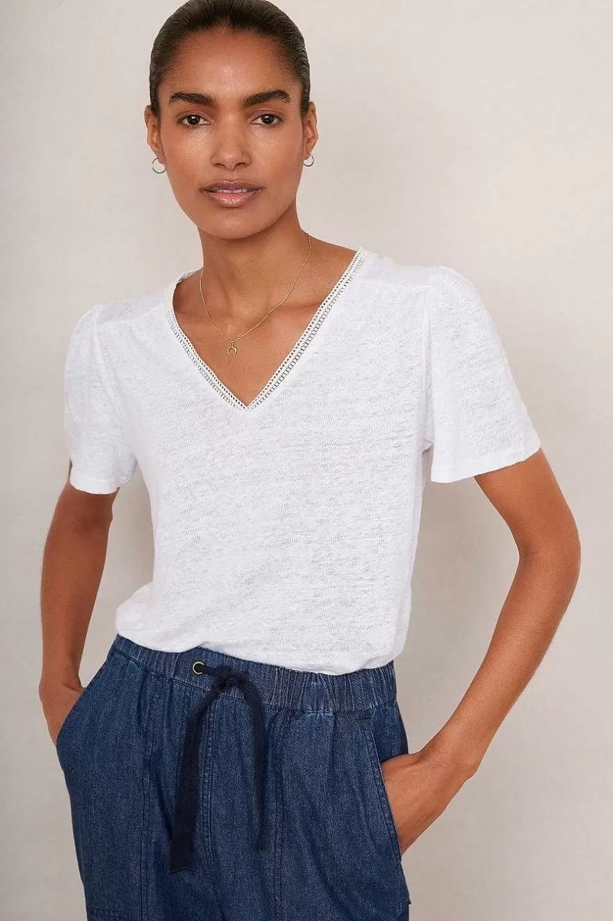 WYSE London Linen-Lily Lace Tee - White