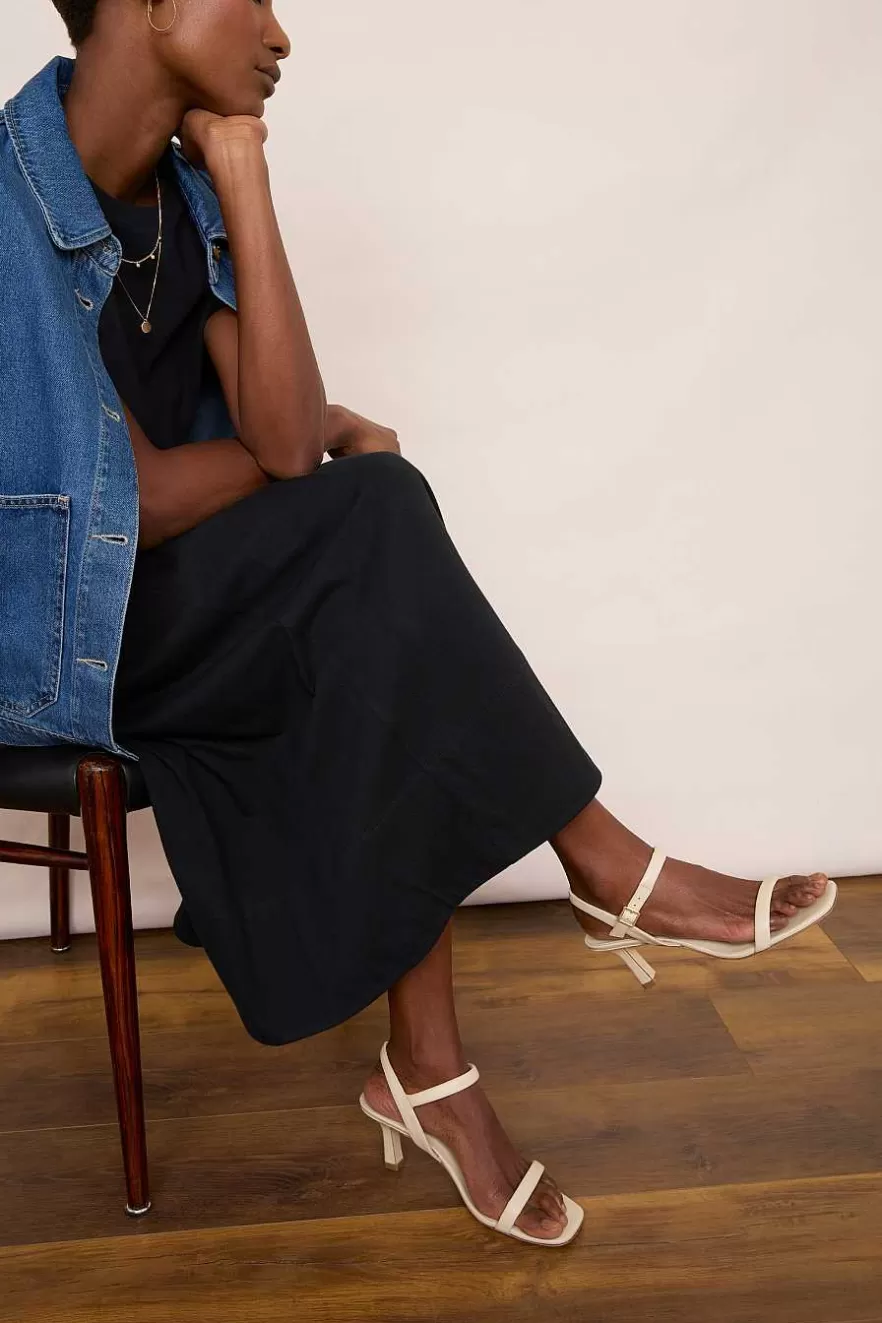 WYSE London Accessories & Shoes-Lola Strappy Heel - Ivory