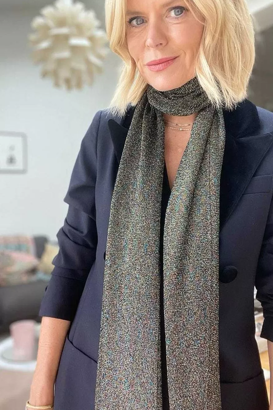 WYSE London Accessories & Shoes-Maddie Metallic Scarf - Disco