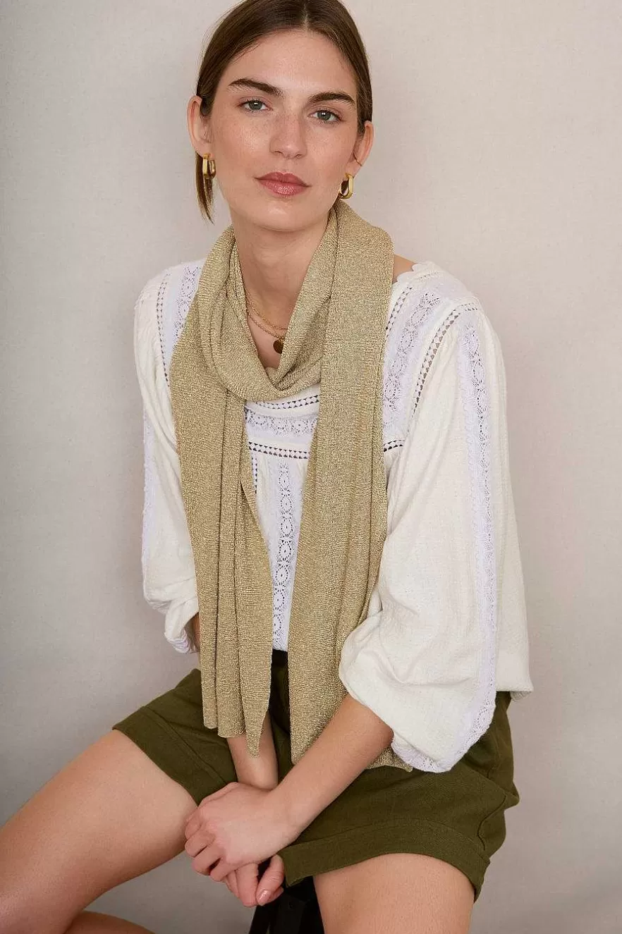 WYSE London Accessories & Shoes-Maddie Metallic Scarf - Gold