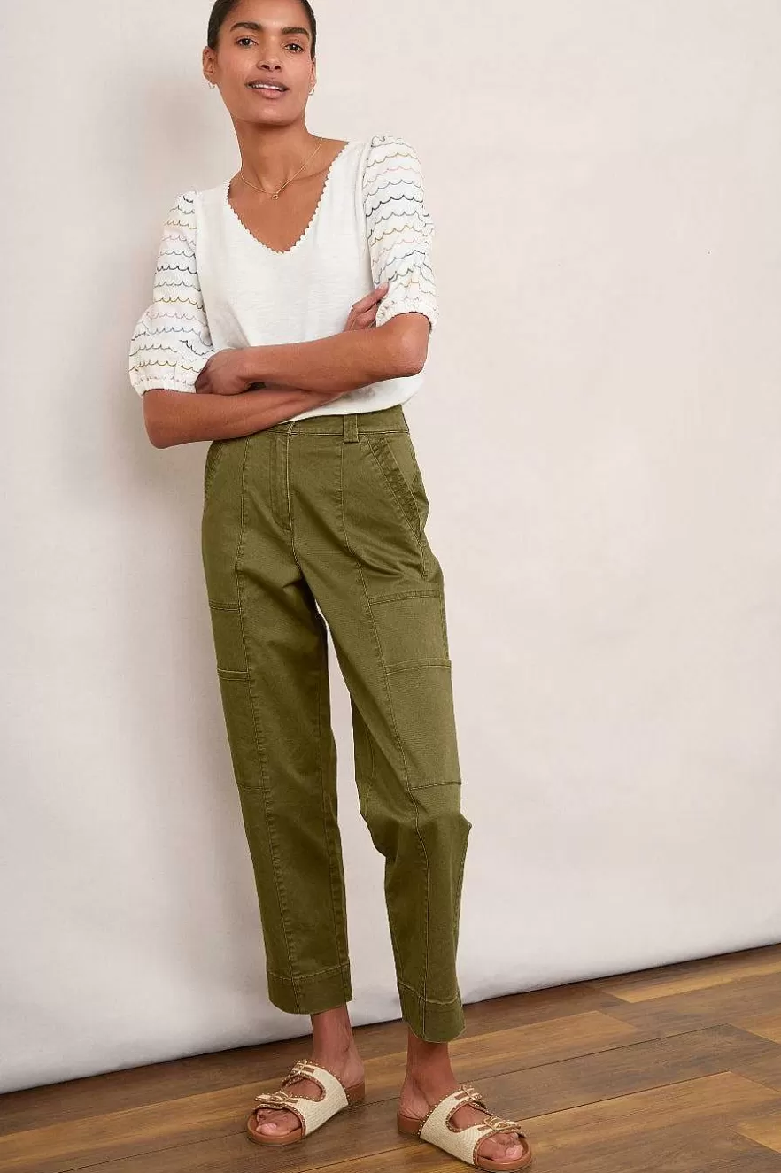 WYSE London Tops-Maeva Scallop Top - White/Multi