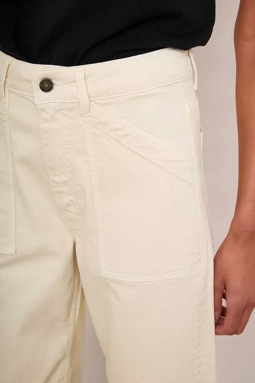 WYSE London Jeans-Rae Straight Leg Jean - Ecru