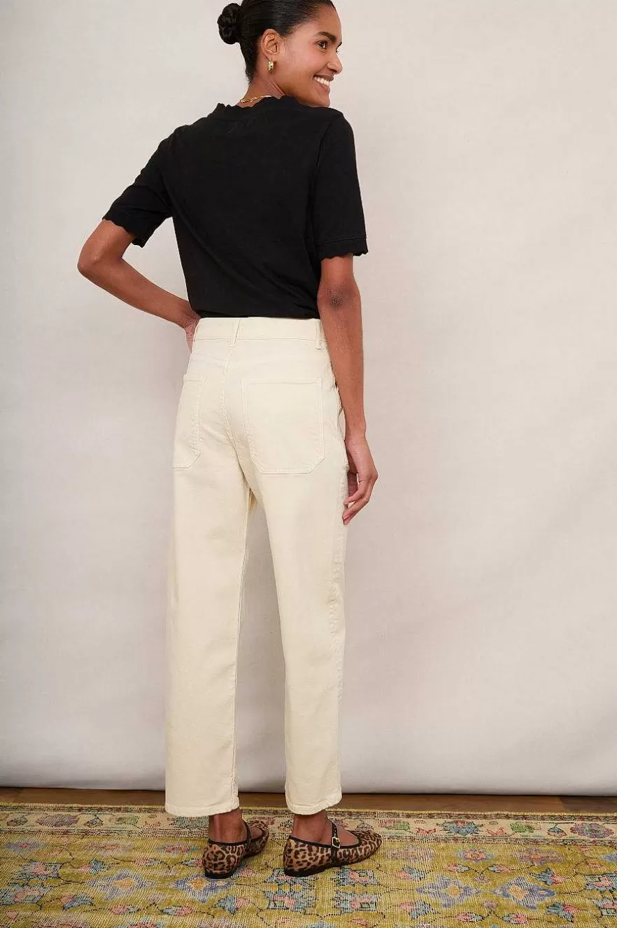 WYSE London Jeans-Rae Straight Leg Jean - Ecru
