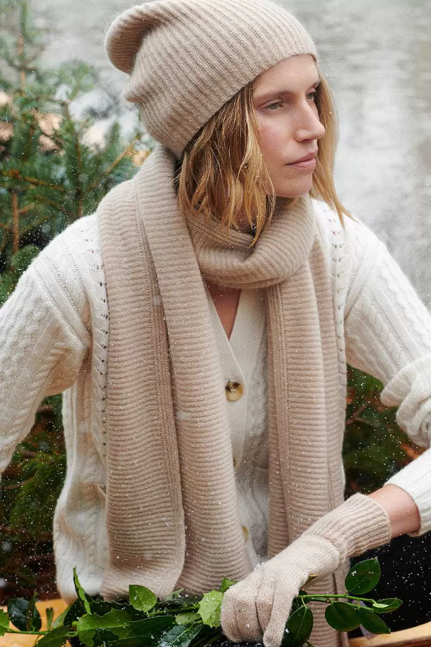 WYSE London Accessories & Shoes-Rosie Cashmere Hat - Champagne