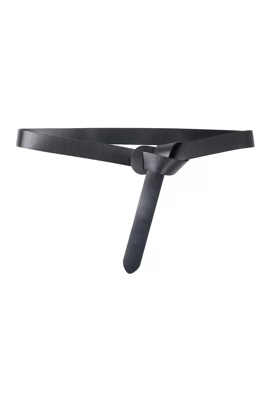 WYSE London Accessories & Shoes-Wrap Leather Belt - Black