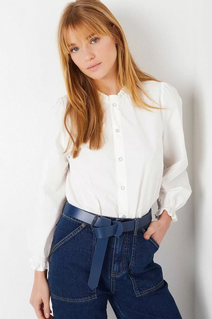 WYSE London Accessories & Shoes-Wrap Leather Belt - Navy